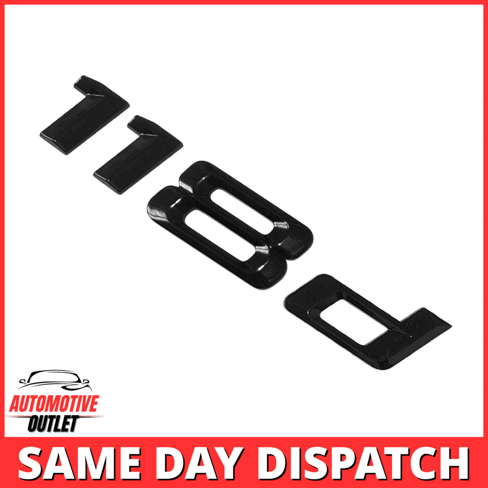 Gloss black 118d BMW boot letters supplied as separate characters