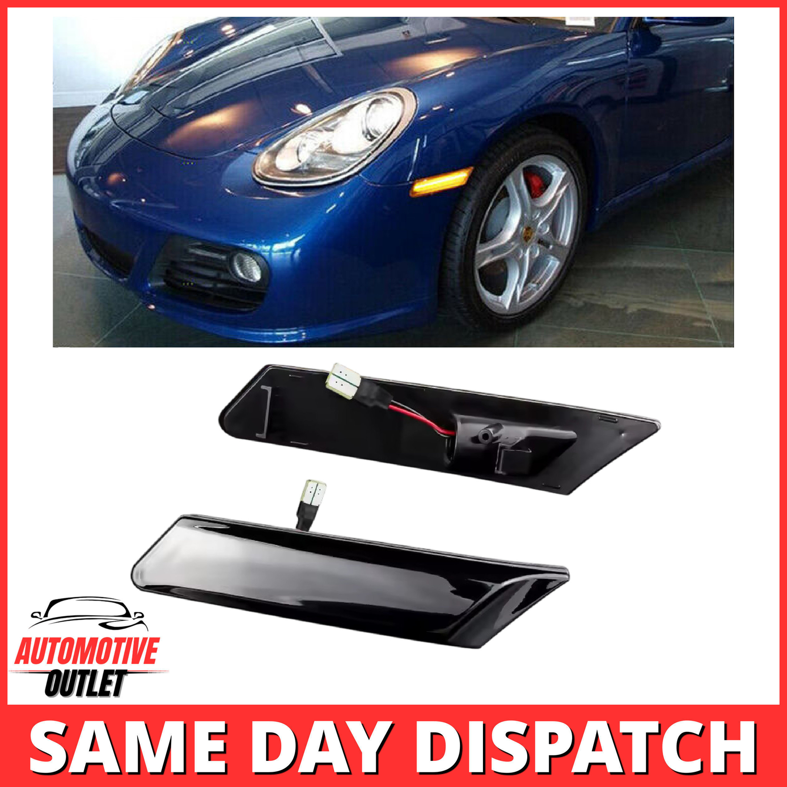 2X LED SIDE MARKER LIGHTS BLACK SMOKED FOR PORSCHE 911 996 – CHECK BOXSTER FIT