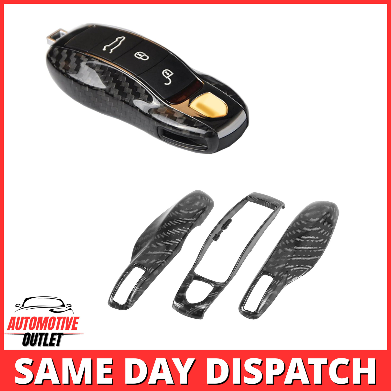 ABS REMOTE KEY COVER CASE FOB CARBON FIBER FOR PORSCHE PANAMERA CAYENNE MACAN