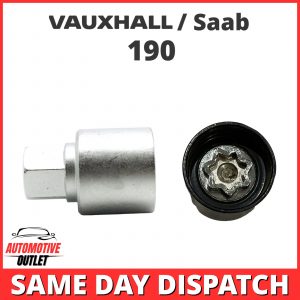 MASTER LOCKING WHEEL SECURITY NUT BOLT REMOVER KEY SOCKET 190L FOR VAUXHALL SAAB