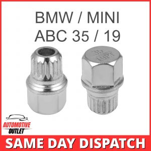 MASTER LOCKING WHEEL NUT SECURITY KEY ABC 35 / 19 SPLINE BOLT RIBS FOR BMW MINI