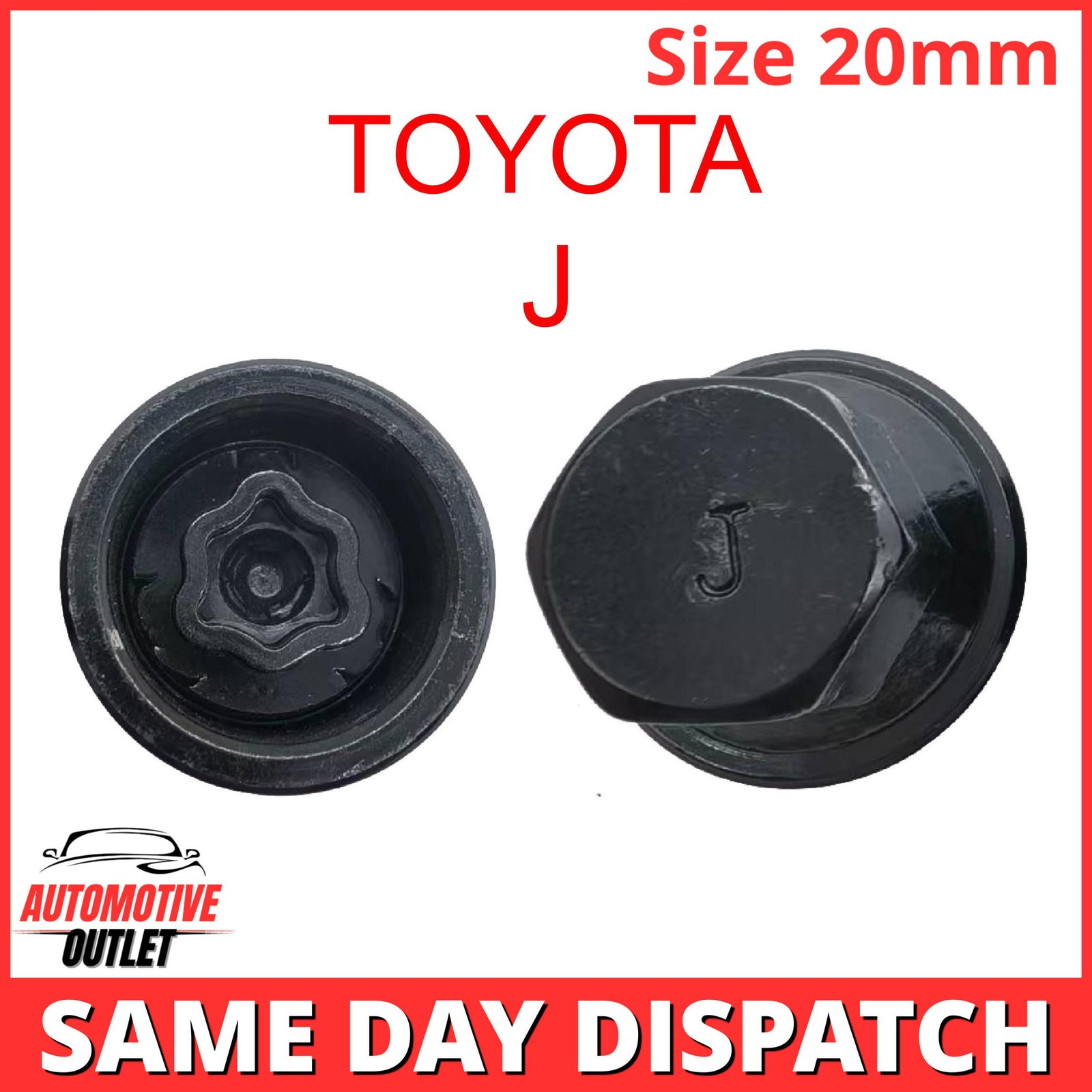 MASTER LOCKING WHEEL SECURITY KEY 20mm BOLT SOCKET REMOVER LETTER J FOR TOYOTA