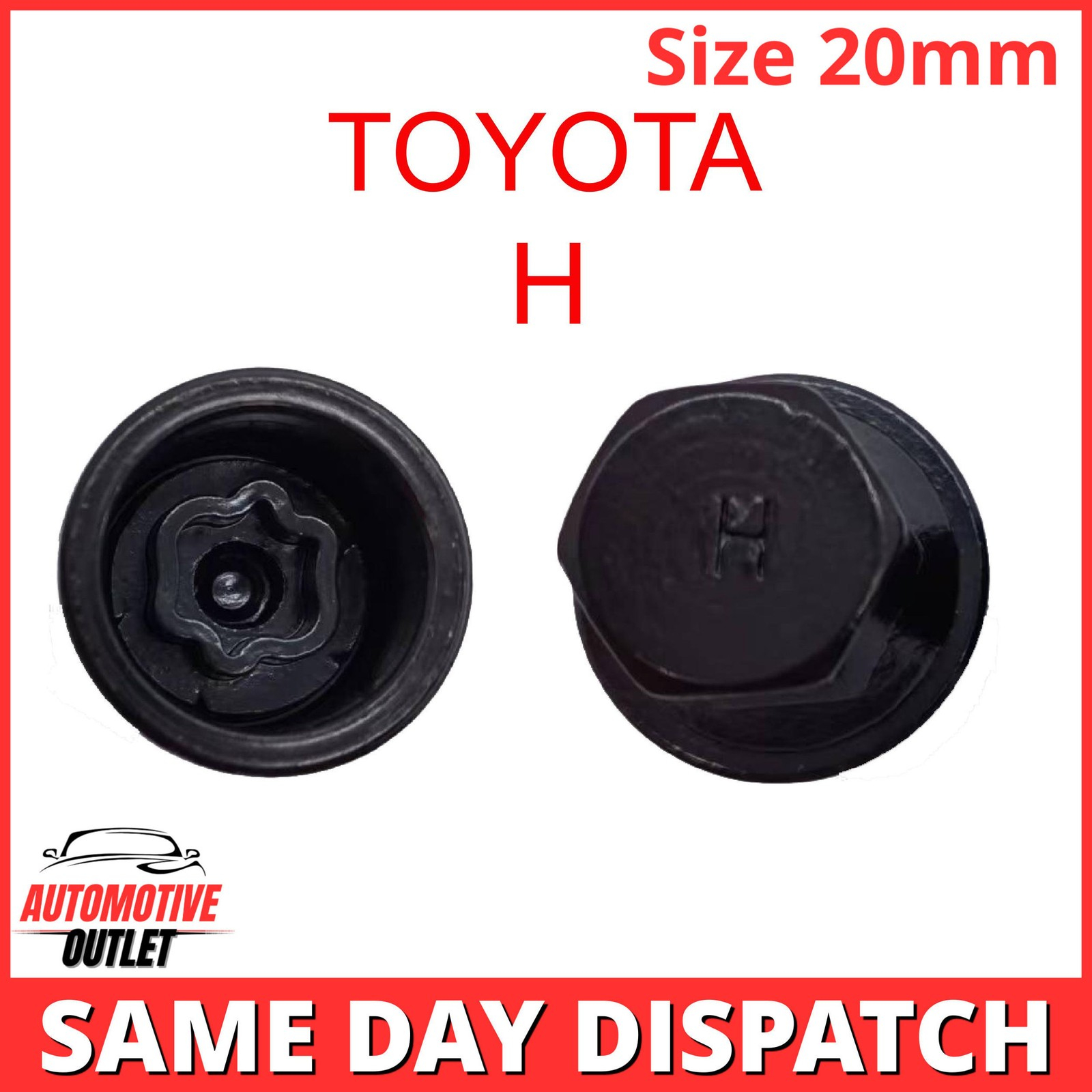 MASTER LOCKING WHEEL SECURITY KEY 20mm BOLT SOCKET REMOVER LETTER H FOR TOYOTA