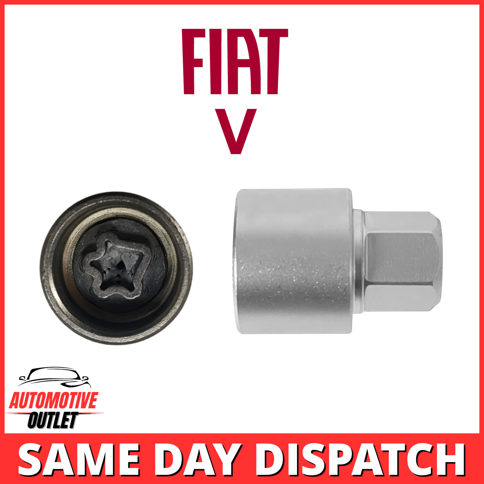 MASTER LOCKING WHEEL SECURITY NUT BOLT REMOVER KEY SOCKET V FOR FIAT