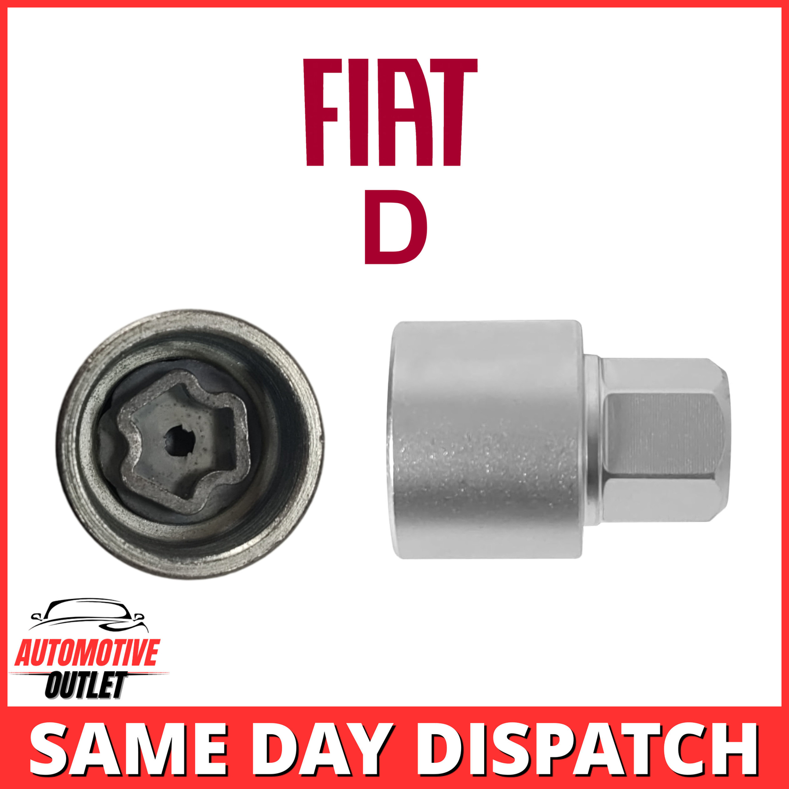 MASTER LOCKING WHEEL SECURITY NUT BOLT REMOVER KEY SOCKET D FOR FIAT