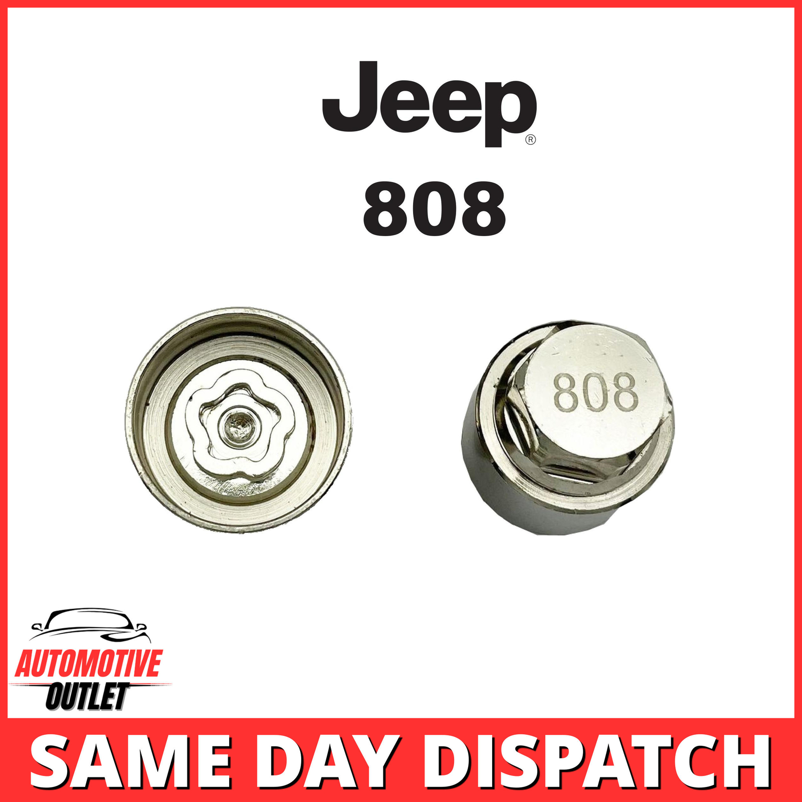 MASTER LOCKING WHEEL SECURITY NUT KEY BOLT SOCKET REMOVER NUMBER 808 FOR JEEP