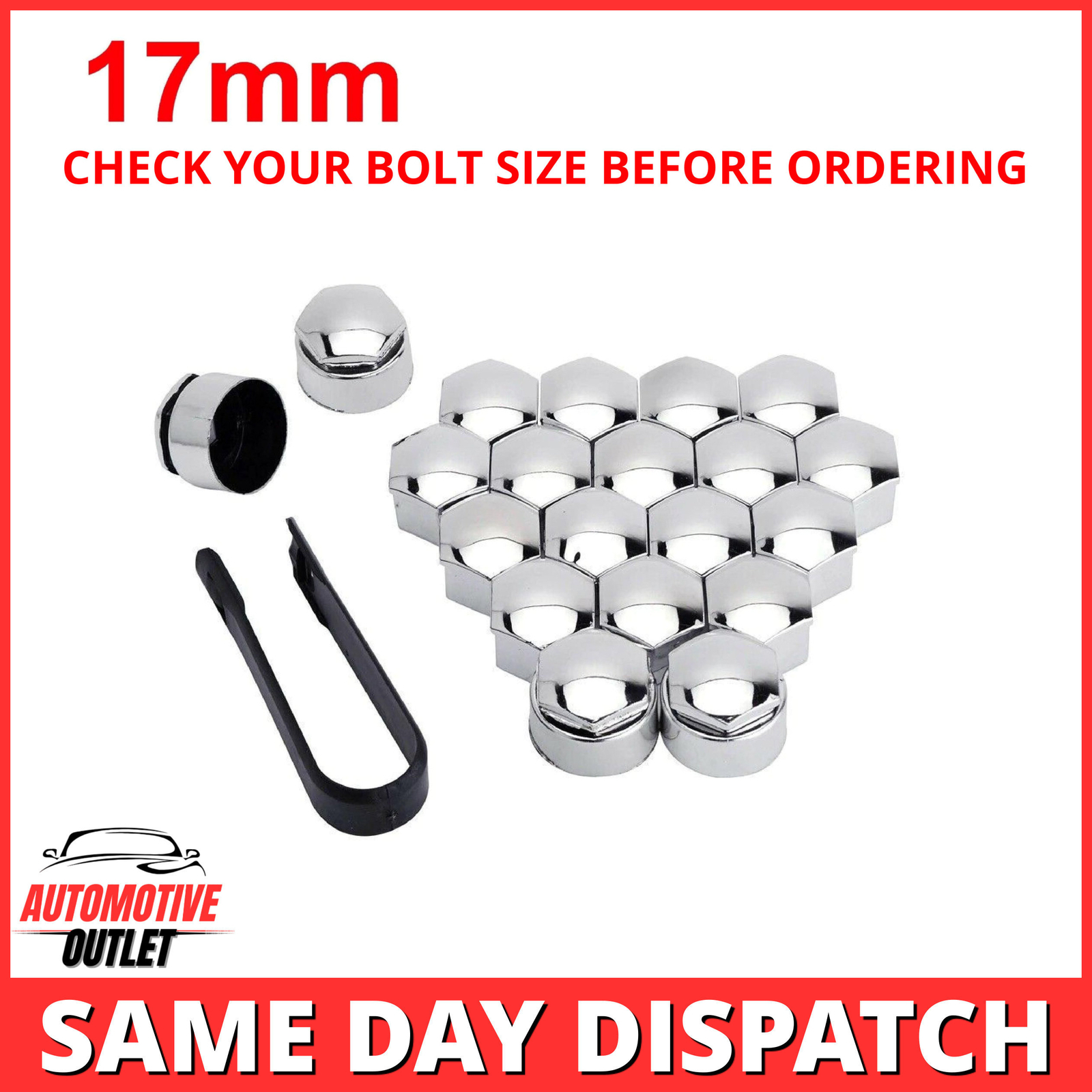 20x17mm SILVER WHEEL NUT COVERS FOR VAUXALL CORSA CROSSLAND INSIGNIA NOVA