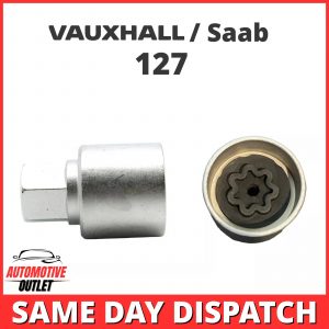 MASTER LOCKING WHEEL SECURITY NUT BOLT REMOVER KEY SOCKET 127 FOR VAUXHALL SAAB