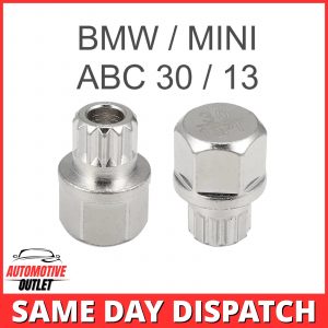 MASTER LOCKING WHEEL NUT SECURITY KEY ABC 30 / 13 SPLINE BOLT RIBS FOR BMW MINI