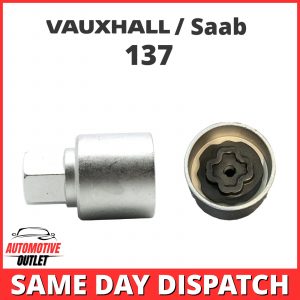 MASTER LOCKING WHEEL SECURITY NUT BOLT REMOVER KEY SOCKET 137 FOR VAUXHALL SAAB