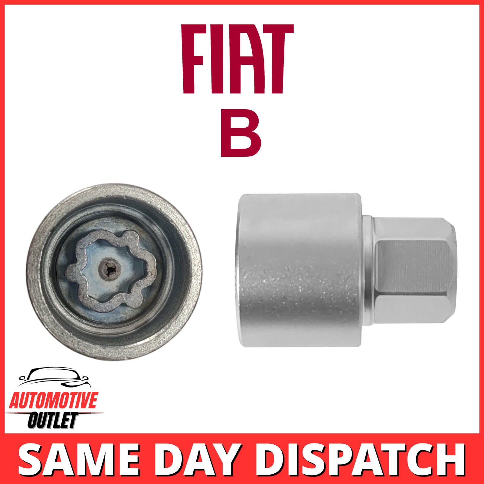 MASTER LOCKING WHEEL SECURITY NUT BOLT REMOVER KEY SOCKET B FOR FIAT