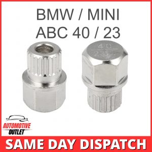 MASTER LOCKING WHEEL NUT SECURITY KEY ABC 40 / 23 SPLINE BOLT RIBS FOR BMW MINI