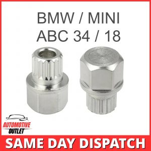 MASTER LOCKING WHEEL NUT SECURITY KEY ABC 34 / 18 SPLINE BOLT RIBS FOR BMW MINI