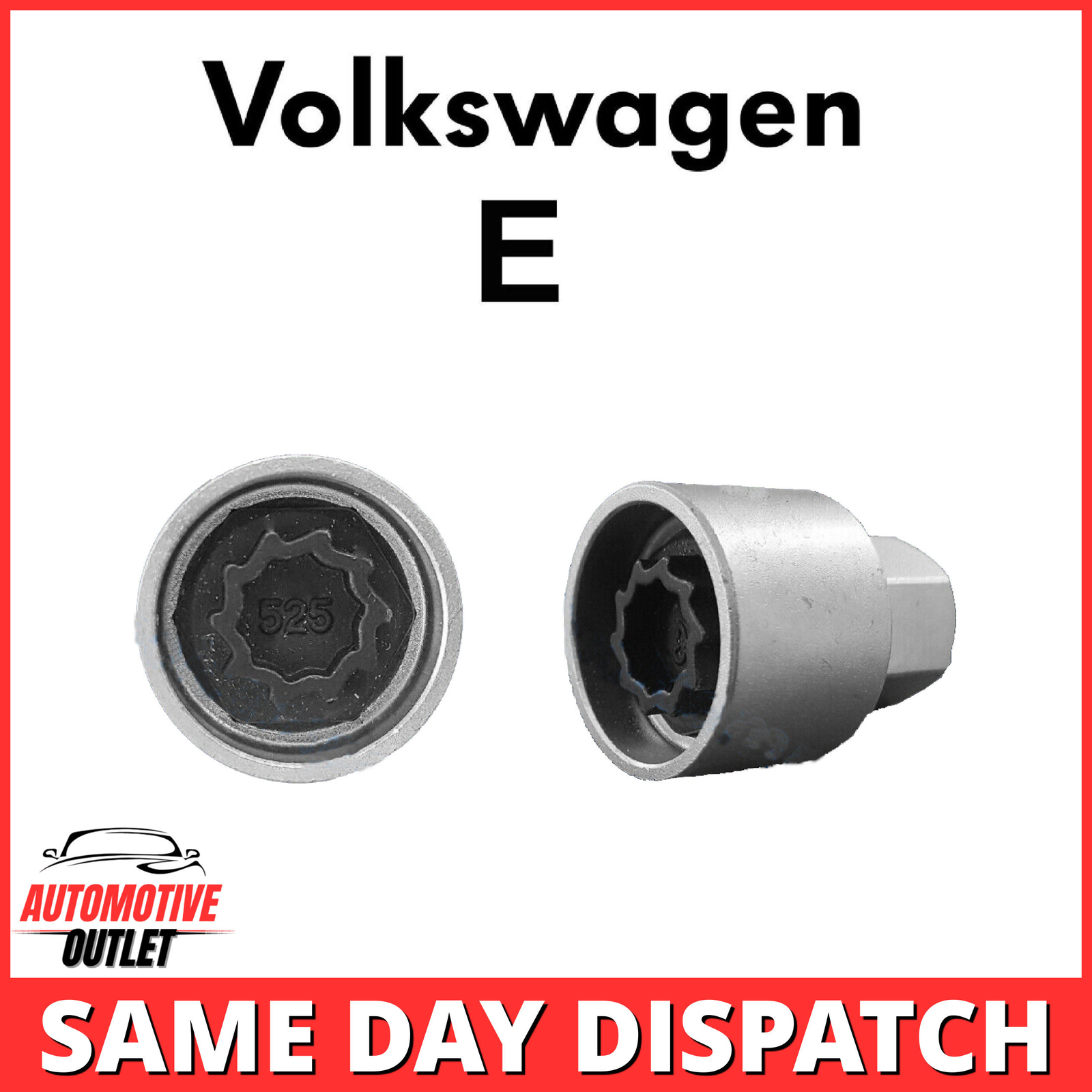 MASTER LOCKING WHEEL SECURITY BOLT KEY ANTI THEFT FOR VOLKSWAGEN NUMBER 525, E