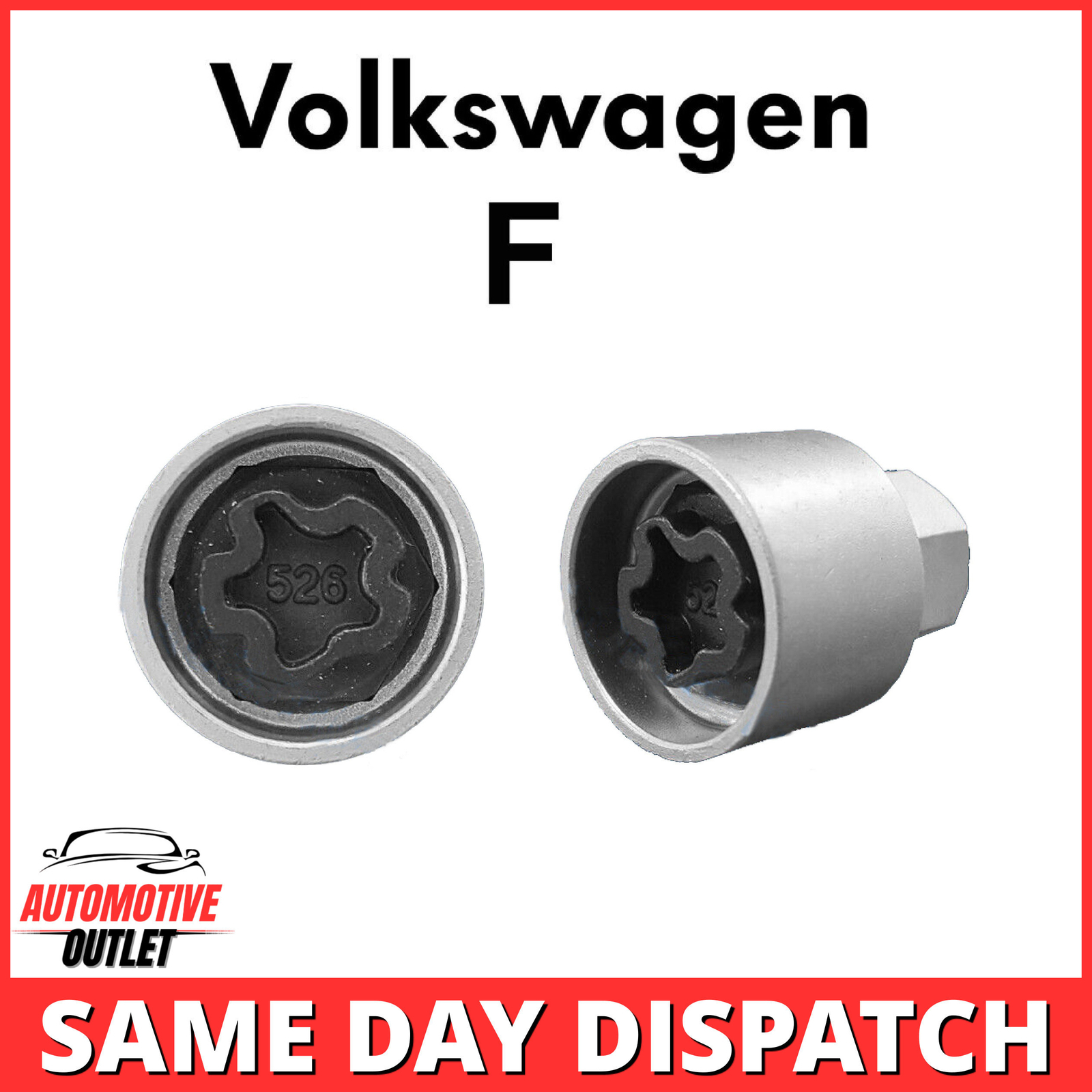 MASTER LOCKING WHEEL SECURITY BOLT KEY ANTI THEFT FOR VOLKSWAGEN NUMBER 526, F