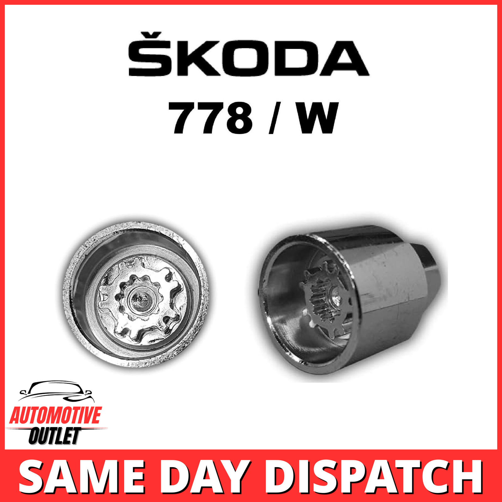 778 / W MASTER LOCKING 17mm WHEEL SECURITY NUT KEY BOLT SOCKET REMOVER FOR SKODA