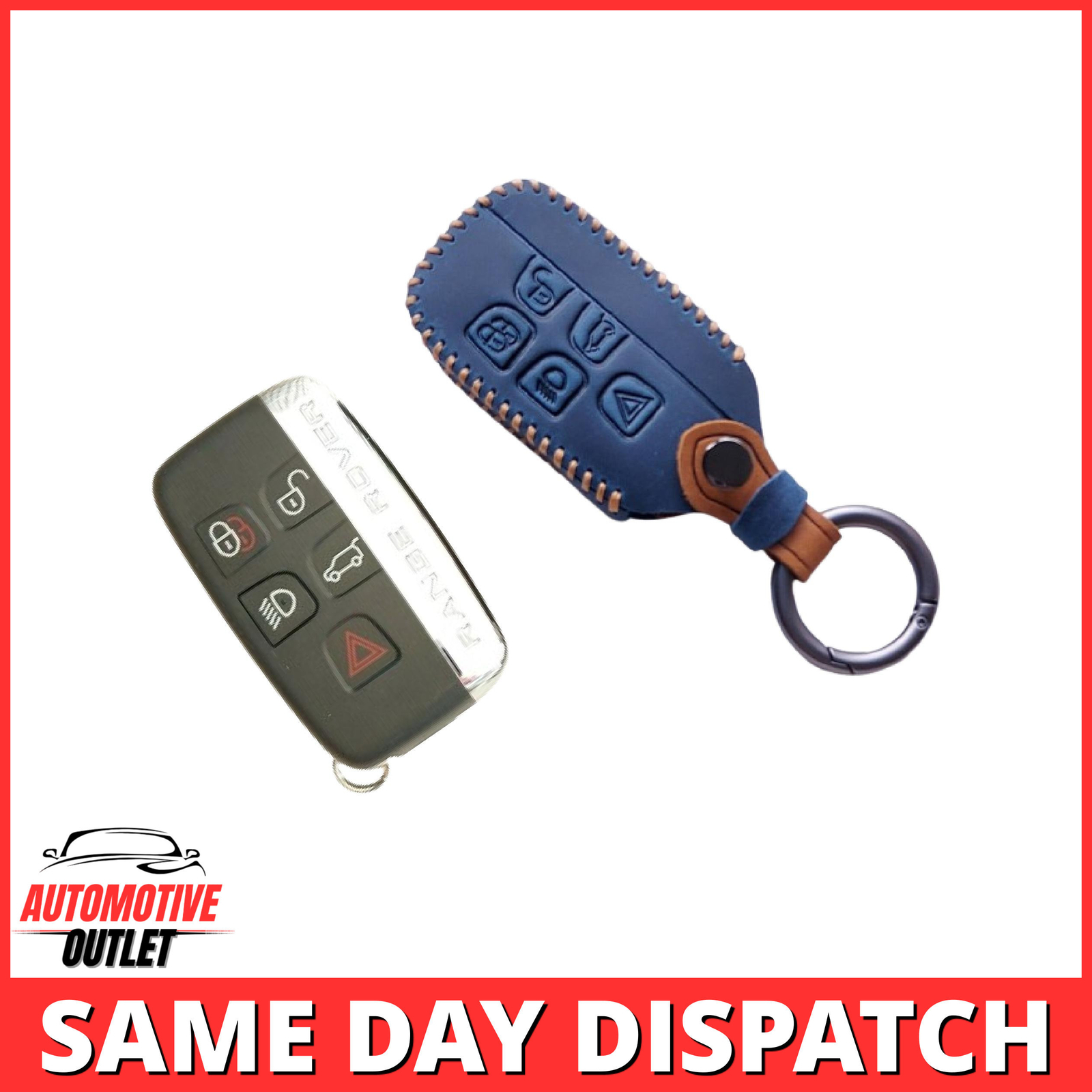 REMOTE FOB KEY COVER BLUE LEATHER FOR RANGE ROVER LAND ROVER FREELANDER DEFENDER