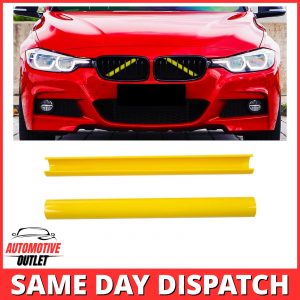 2x FRONT GRILL TRIM STRIPS BAR V BRACE YELLOW FOR BMW 1 2 3 4 5 6 7 SERIES F30