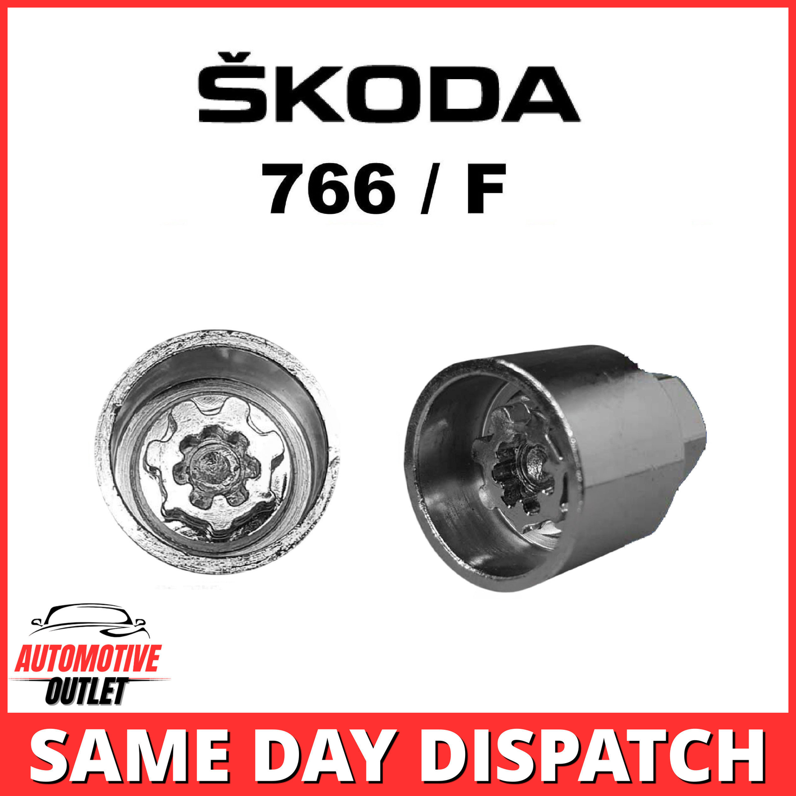 766 / F MASTER LOCKING 17mm WHEEL SECURITY NUT KEY BOLT SOCKET REMOVER FOR SKODA