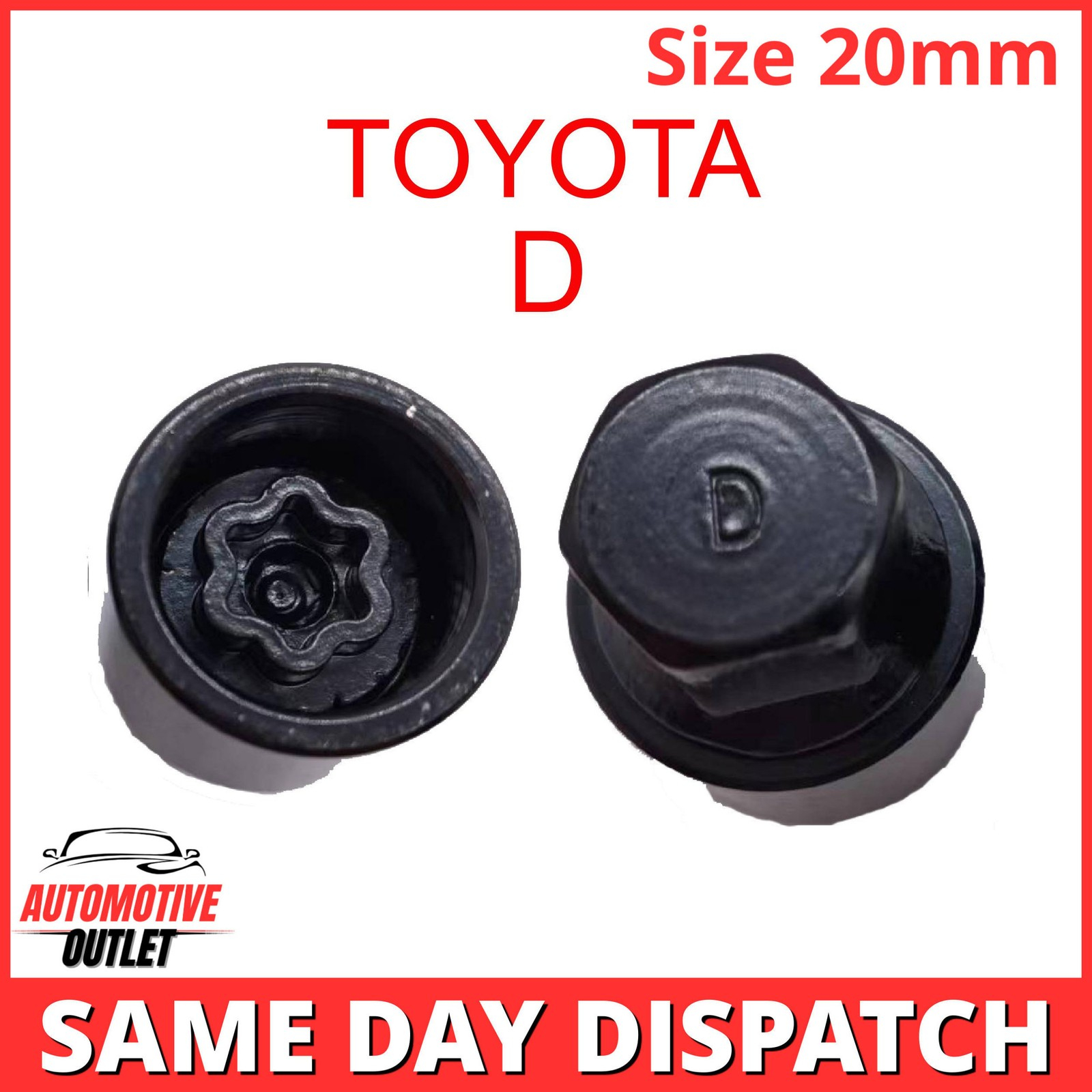 MASTER LOCKING WHEEL SECURITY KEY 20mm BOLT SOCKET REMOVER LETTER D FOR TOYOTA