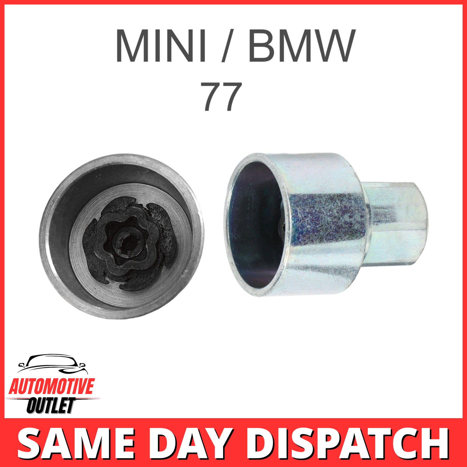 LOCKING WHEEL NUT MASTER BOLT SECURITY KEY NUMBER 77, 17mm SOCKET FOR MINI