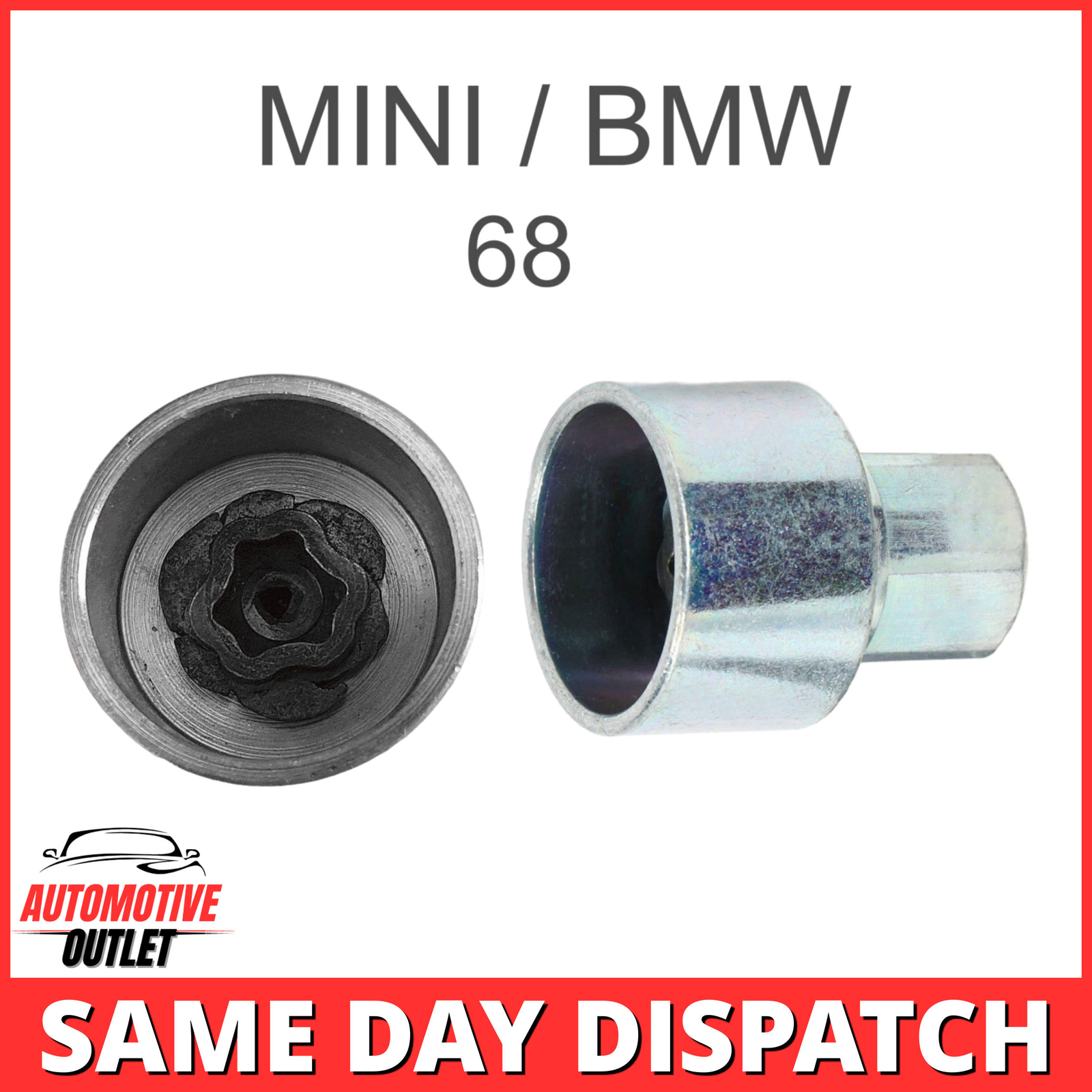 LOCKING WHEEL NUT MASTER BOLT SECURITY KEY NUMBER 68, 17mm SOCKET FOR MINI