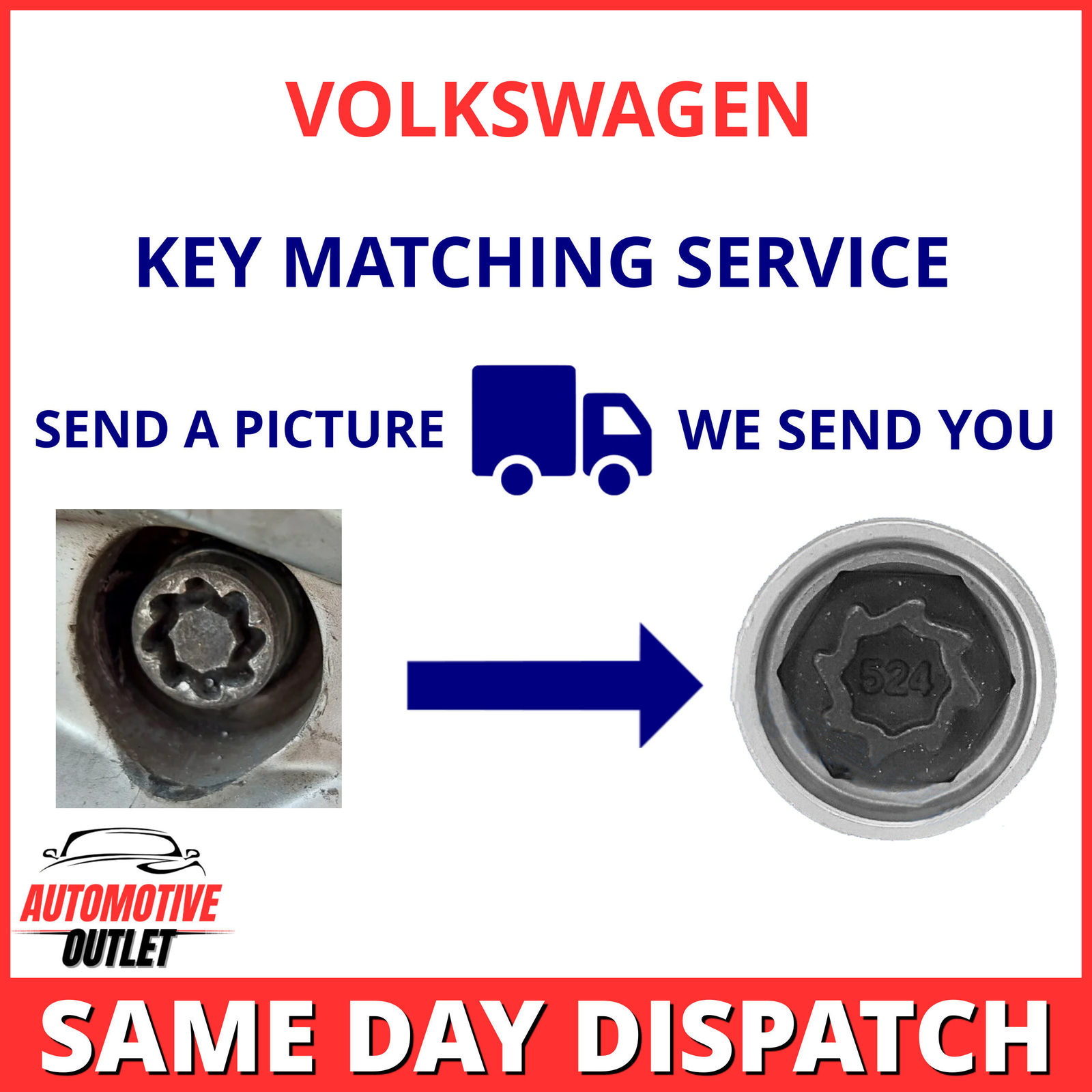 SECURITY MASTER LOCKING LOCK WHEEL NUT KEY BOLT MATCHING SERVICE FOR VOLKSWAGEN