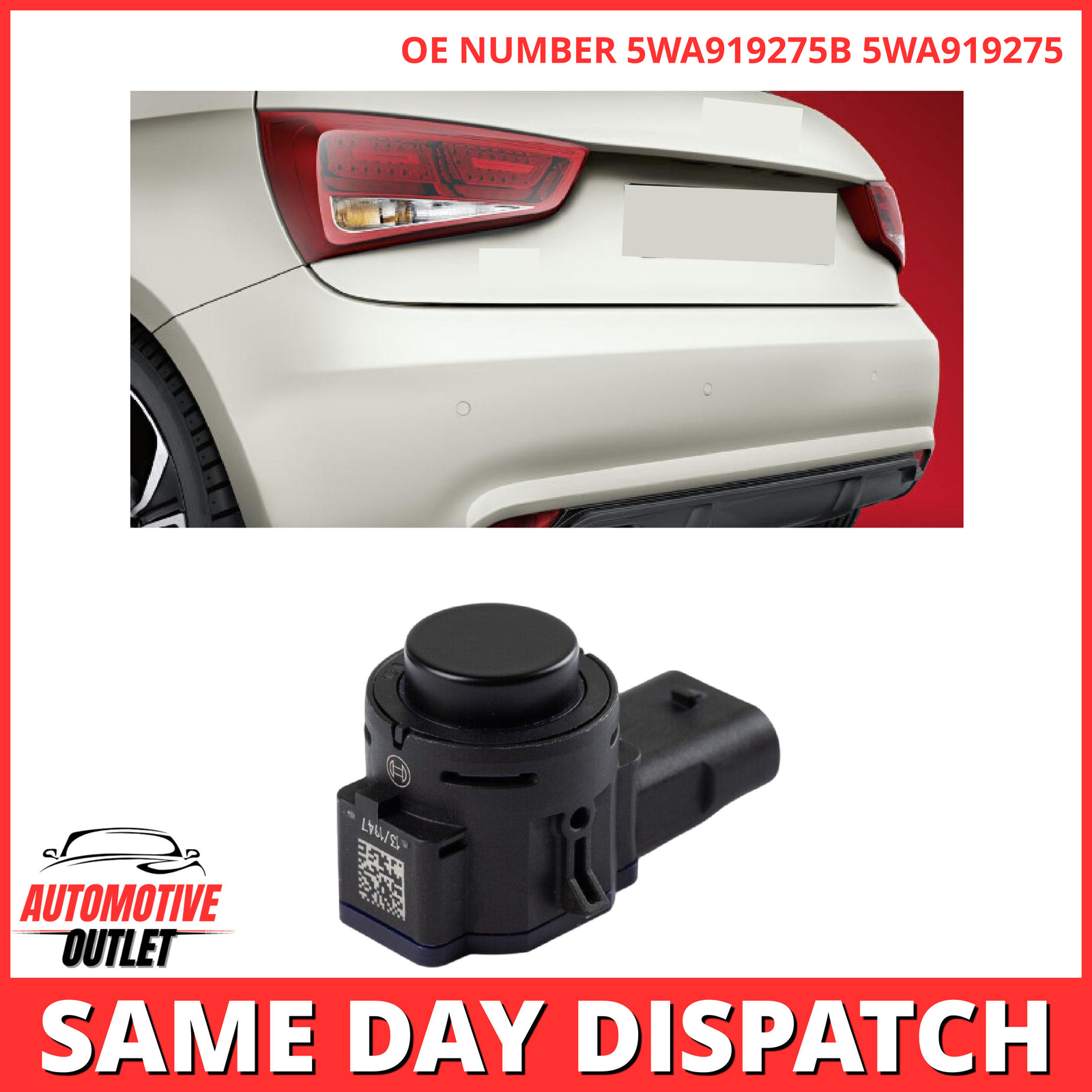 CAR PDC REAR PARKING SENSOR BLACK 5WA919275 5WA919275B FOR VOLKSWAGEN AUDI SKODA