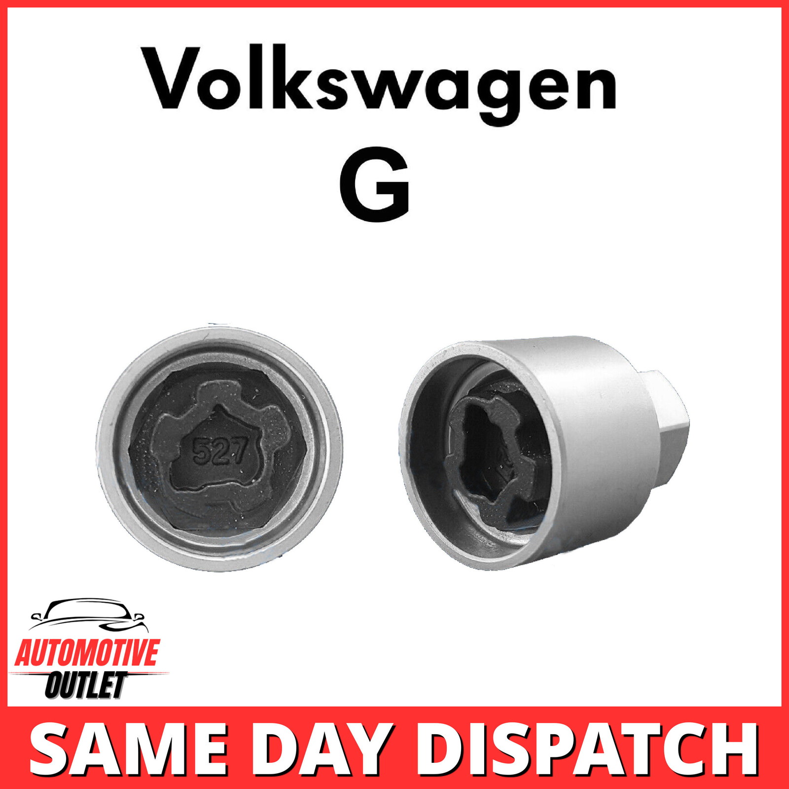 MASTER LOCKING WHEEL SECURITY BOLT KEY ANTI THEFT FOR VOLKSWAGEN NUMBER 527, G