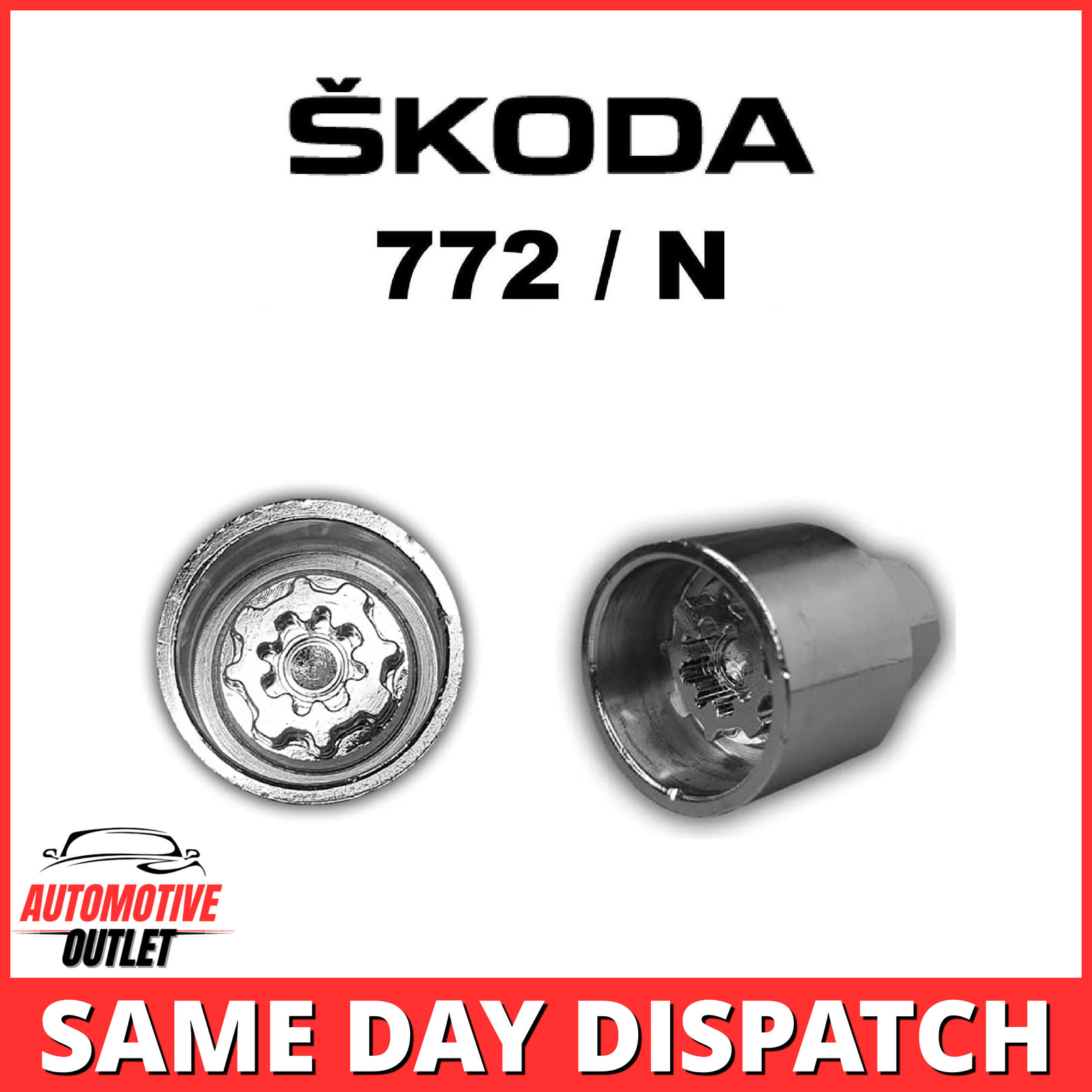 772 / N MASTER LOCKING 17mm WHEEL SECURITY NUT KEY BOLT SOCKET REMOVER FOR SKODA