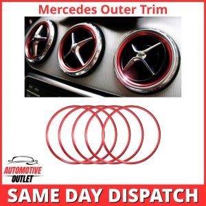 5PC RING TRIM AIR VENT OUTLET COVER RED FOR MERCEDES BENZ A CLASS W176 A200 A180