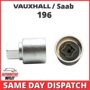 MASTER LOCKING WHEEL SECURITY NUT BOLT REMOVER KEY SOCKET 196S FOR VAUXHALL SAAB