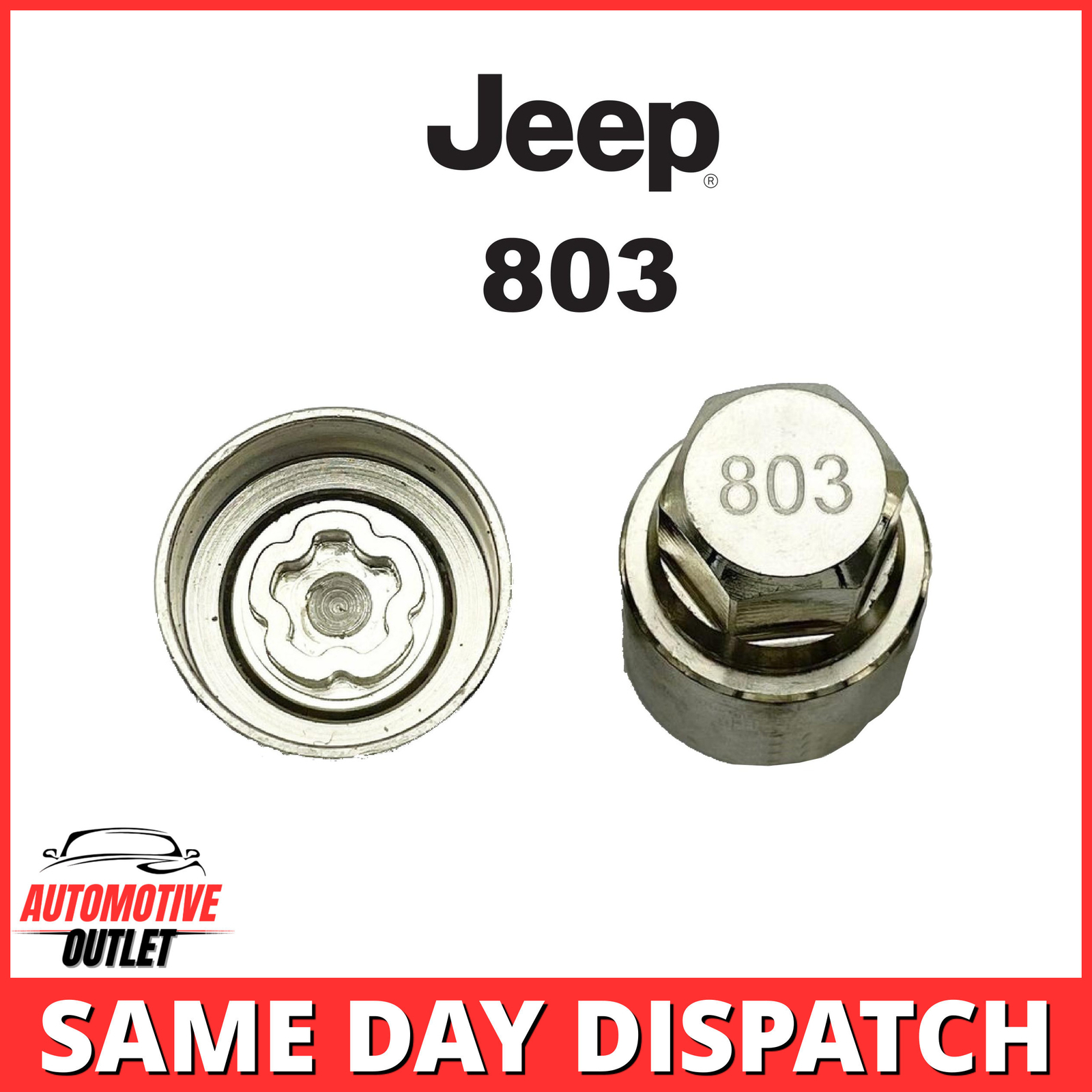 MASTER LOCKING WHEEL SECURITY NUT KEY BOLT SOCKET REMOVER NUMBER 803 FOR JEEP
