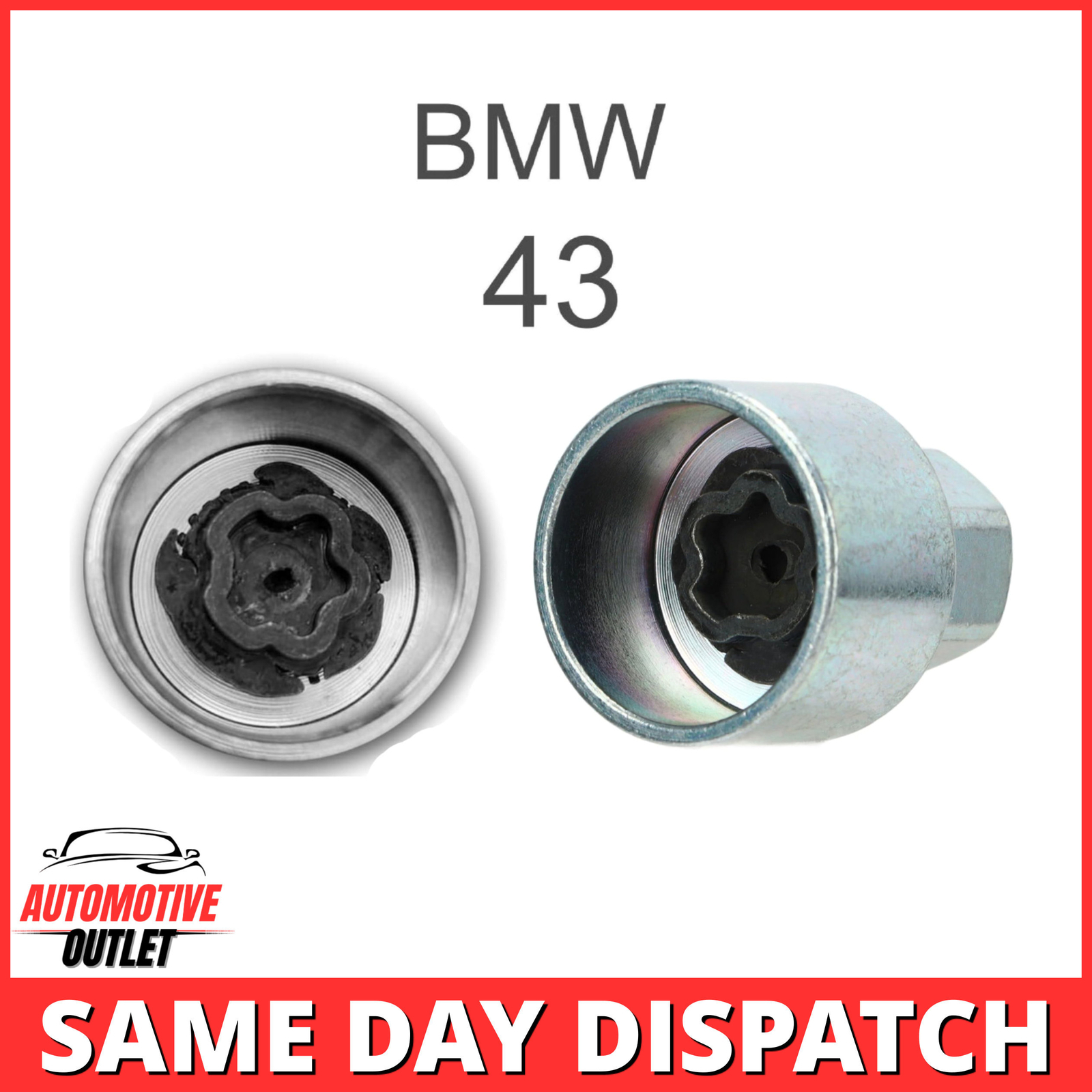 LOCKING WHEEL NUT MASTER BOLT SECURITY KEY NUMBER 43, 17mm SOCKET FOR BMW