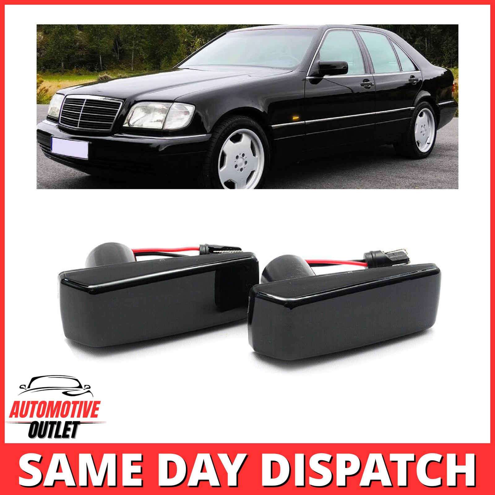 2X SIDE INDICATOR LED MARKER LIGHT BLACK FOR MERCEDES 190 E W201 W202 W124 R129