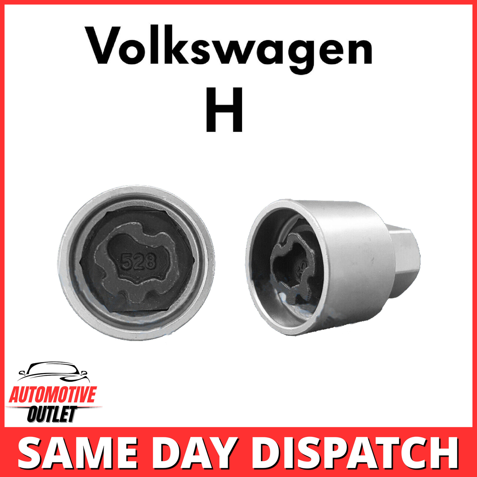MASTER LOCKING WHEEL SECURITY BOLT KEY ANTI THEFT FOR VOLKSWAGEN NUMBER 528, H