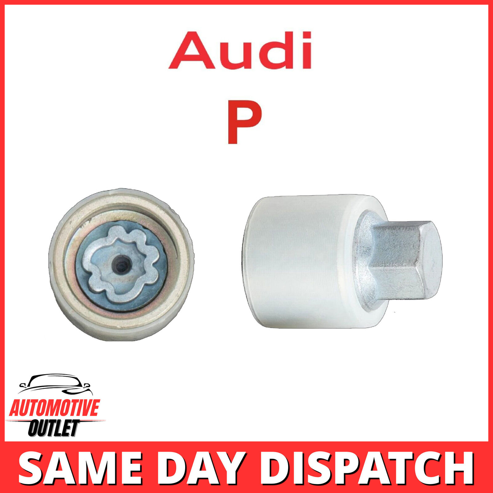 813 LETTER P MASTER LOCKING WHEEL SECURITY BOLT SOCKET ANTI THEFT KEY FOR AUDI