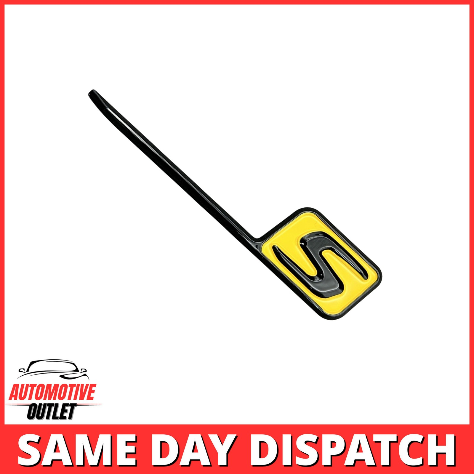 3D ABS GLOSSY BLACK YELLOW CAR REAR TRUNK BADGE DECAL EMBLEM S LOGO FOR MERCEDES