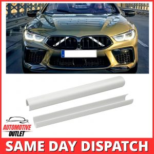 2x FRONT GRILL TRIM STRIPS BAR V BRACE WHITE FOR BMW 1 2 3 4 5 6 7 SERIES F30 F3