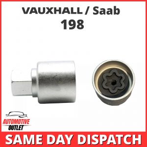MASTER LOCKING WHEEL SECURITY NUT BOLT REMOVER KEY SOCKET 198V FOR VAUXHALL SAAB