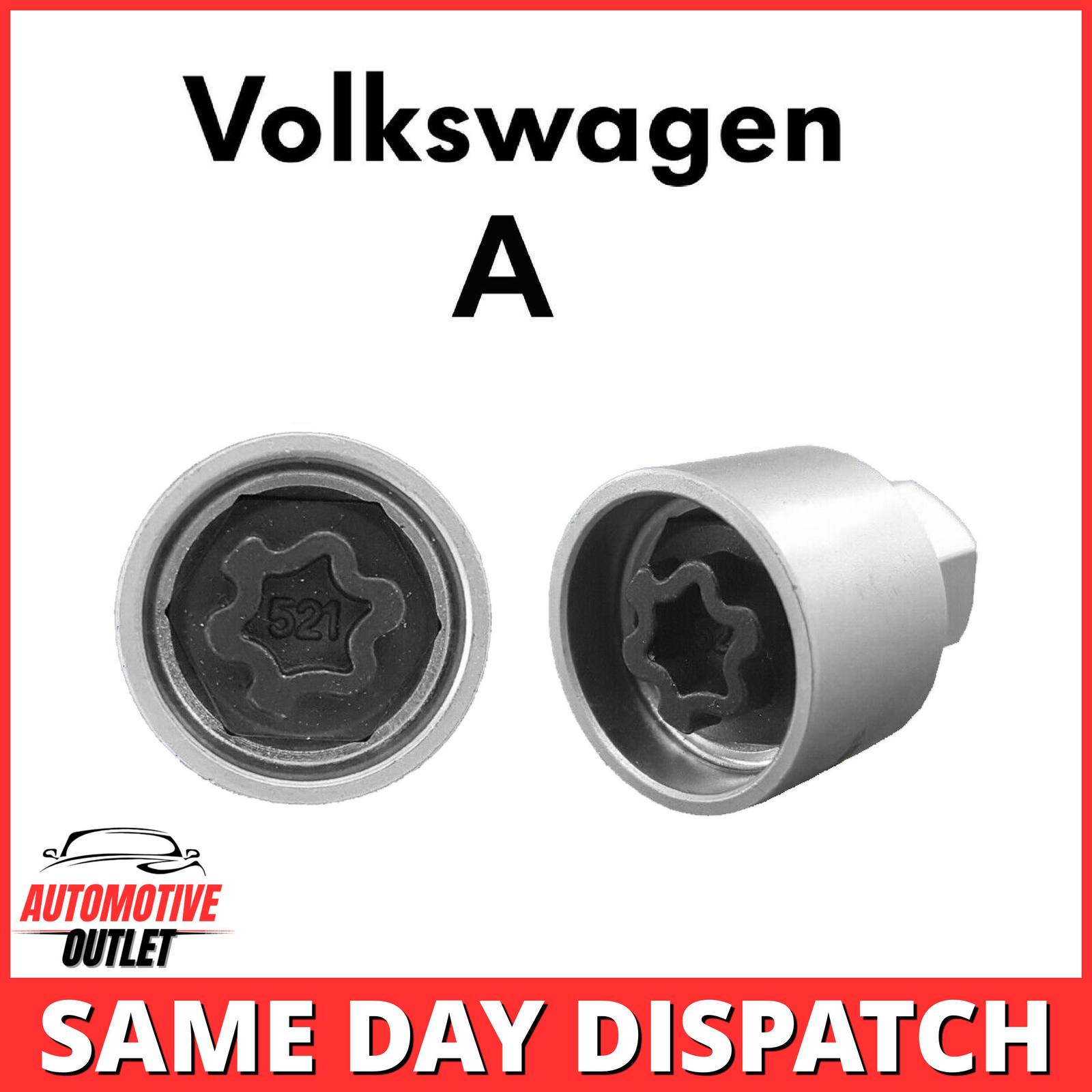 MASTER LOCKING WHEEL SECURITY BOLT KEY ANTI THEFT FOR VOLKSWAGEN NUMBER 521, A