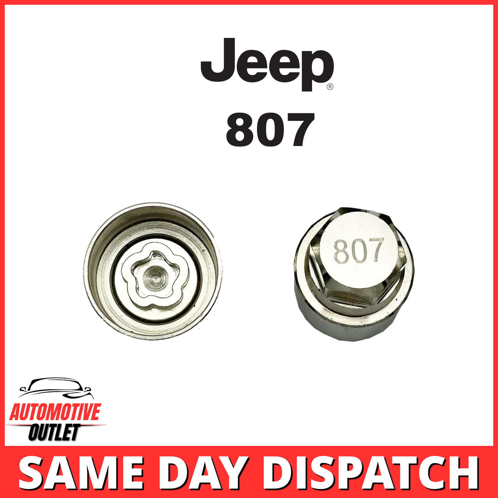 MASTER LOCKING WHEEL SECURITY NUT KEY BOLT SOCKET REMOVER NUMBER 807 FOR JEEP