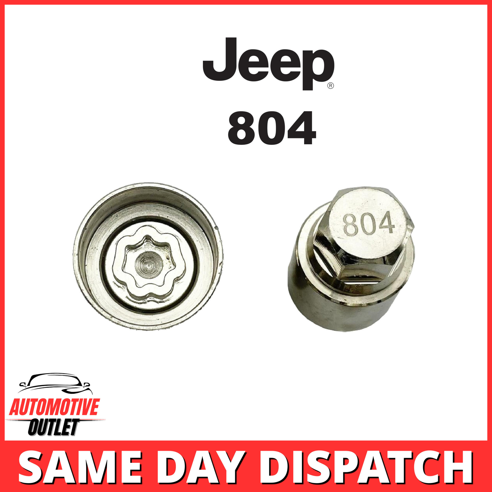 MASTER LOCKING WHEEL SECURITY NUT KEY BOLT SOCKET REMOVER NUMBER 804 FOR JEEP