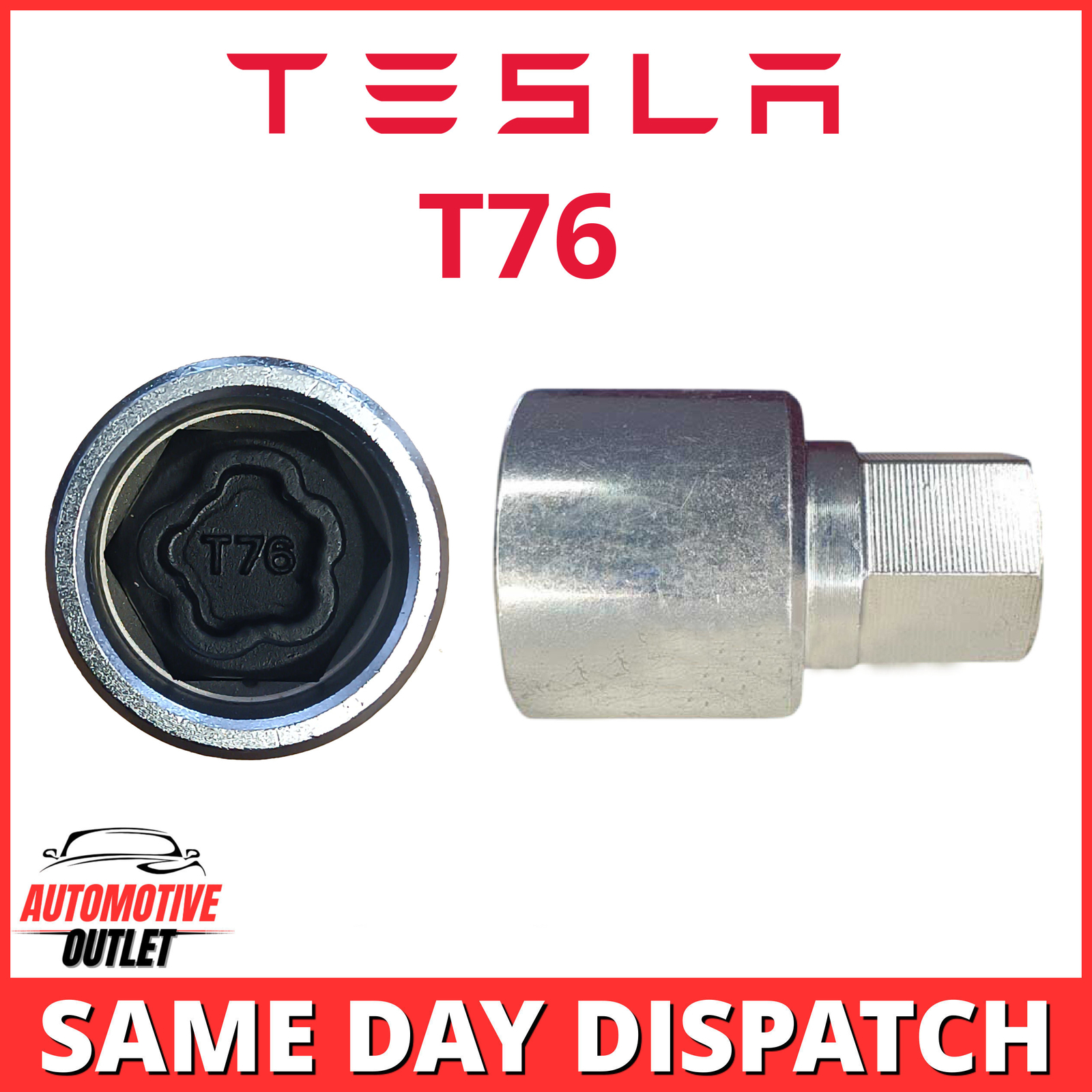 T76 CAR MASTER WHEEL LOCK NUT KEY SECURITY BOLT SOCKET SCREW TOOL FOR TESLA