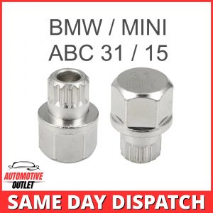 MASTER LOCKING WHEEL NUT SECURITY KEY ABC 31 / 15 SPLINE BOLT RIBS FOR BMW MINI
