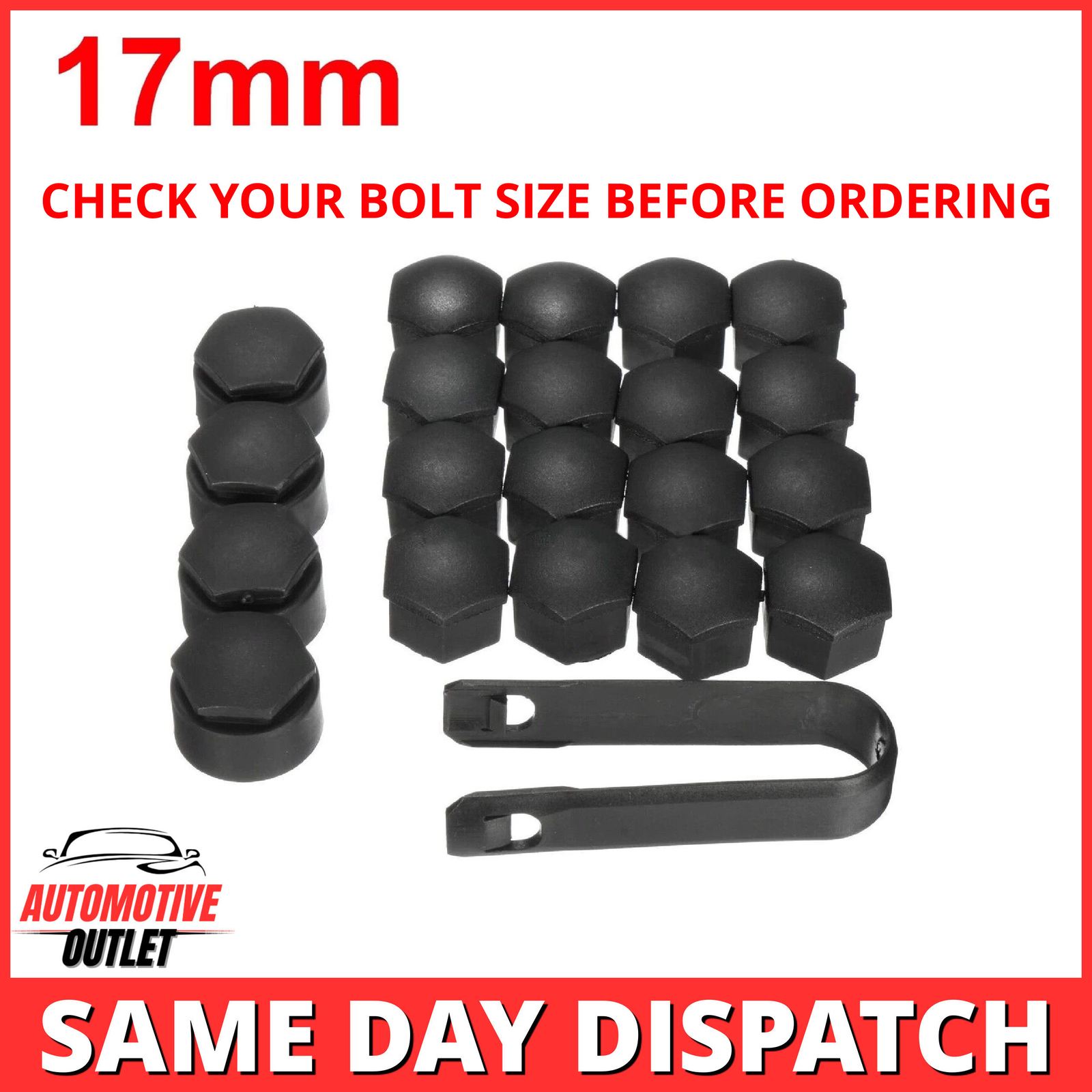 20x17mm MATT BLACK WHEEL NUT COVERS FOR FORD B MAX C MAX S CORTINAS ESCORTS MAX