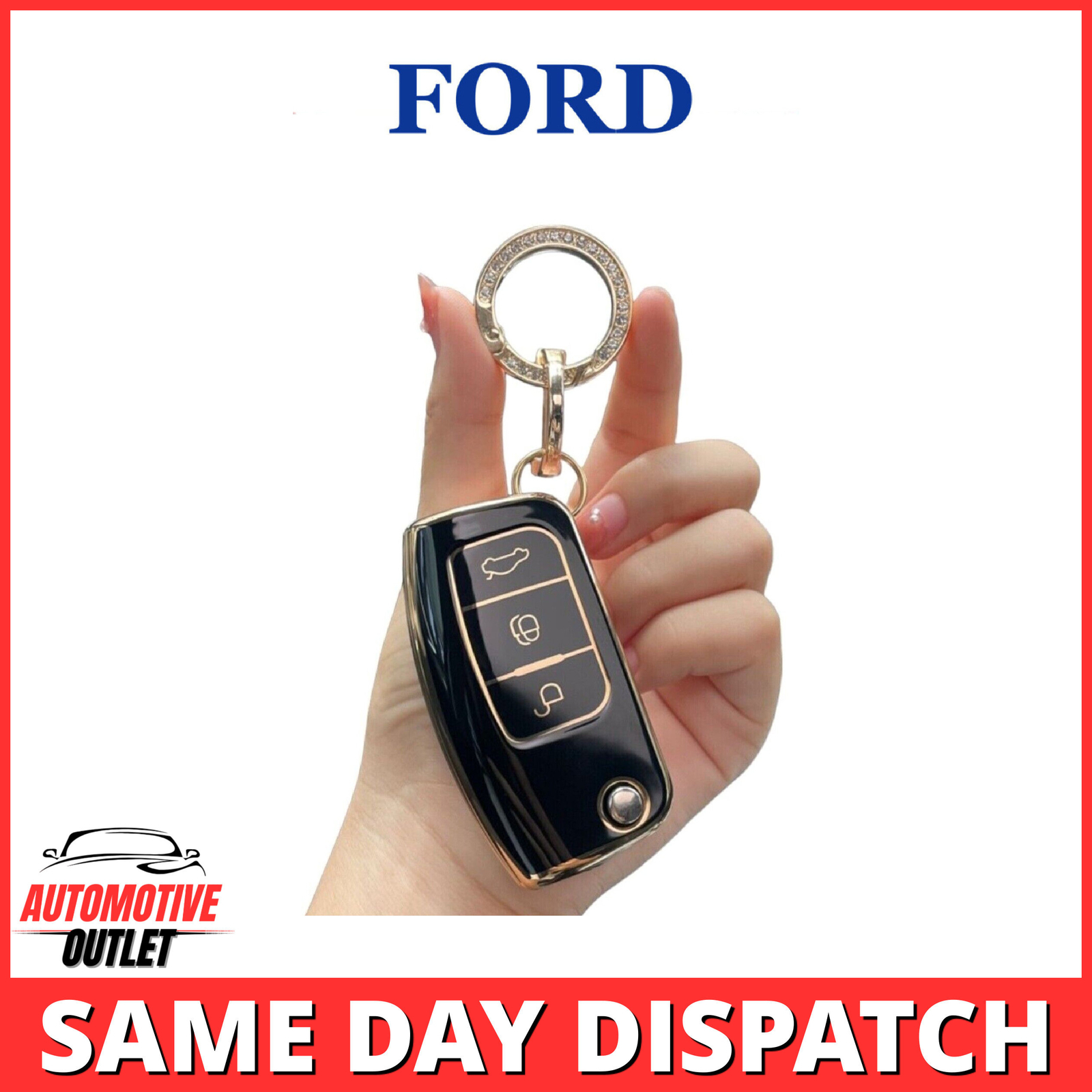 CAR KEY COVER FOB CASE KEYRING FOR FORD FIESTA FOCUS 2 ECOSPORT KUGA ESCAP B-MAX