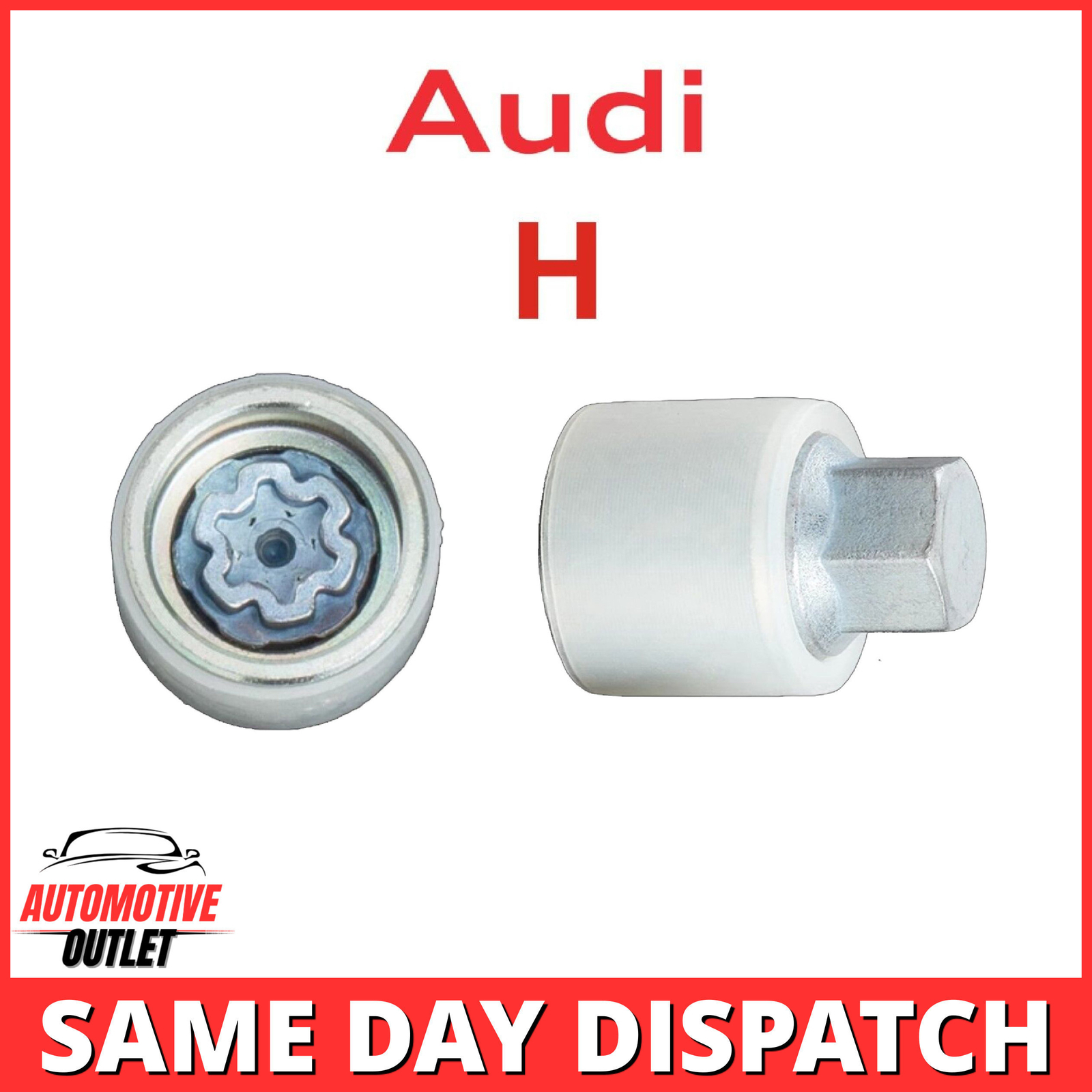 808 LETTER H MASTER LOCKING WHEEL SECURITY BOLT SOCKET ANTI THEFT KEY FOR AUDI
