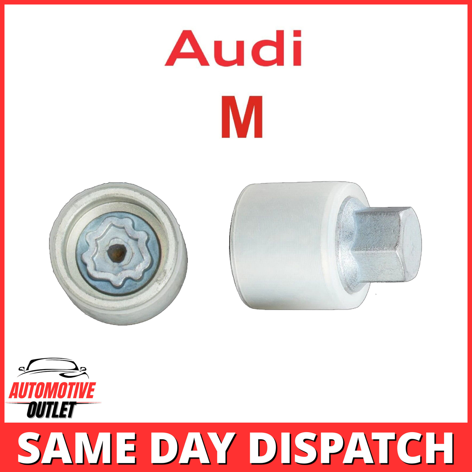 811 LETTER M MASTER LOCKING WHEEL SECURITY BOLT SOCKET ANTI THEFT KEY FOR AUDI