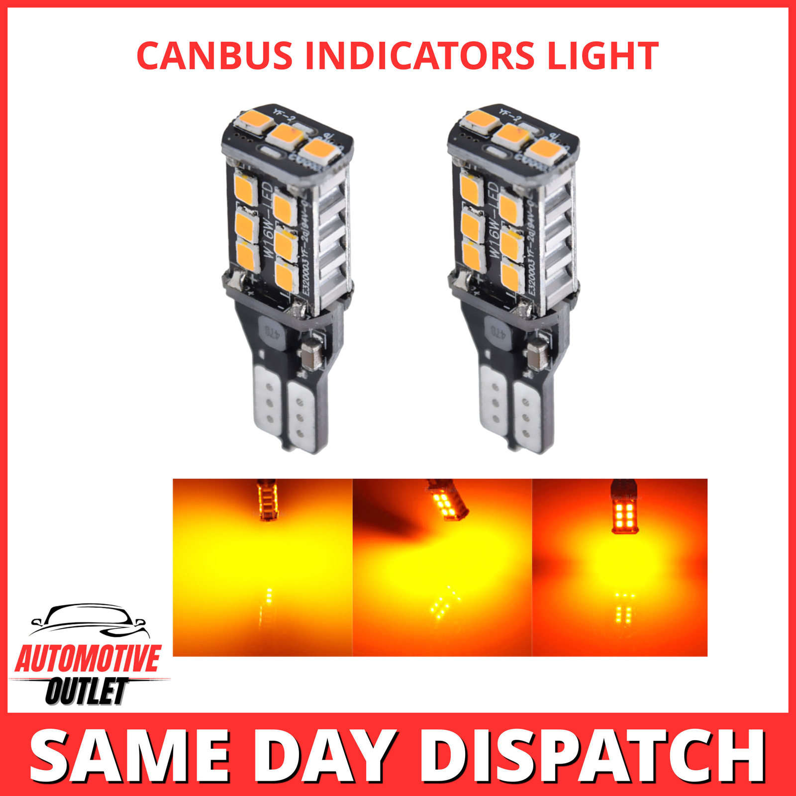 2x INDICATORS LED LIGHT BULBS CANBUS ERROR FREE AMBER ORANGE T15 W16W FOR JAGUAR